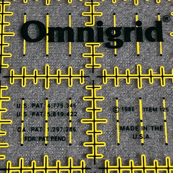 12 1/2"x 12 1/2" Square Omnigrid Quilters Ruler #125 made in USA - Picture 3 of 6